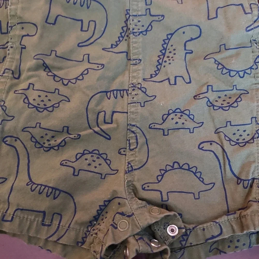 Carter’s Baby Boy’s 2 Piece Dinosaur T Shirt & Short Overalls Set Size 6M